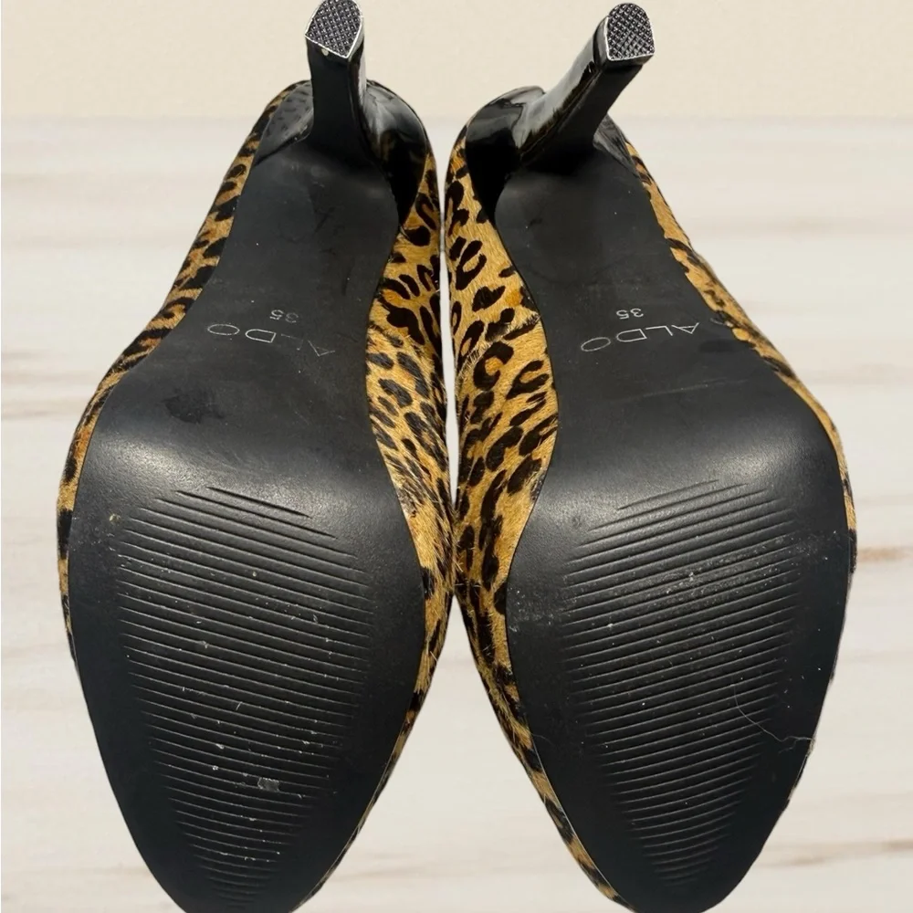 💛🖤🤎 ALDO - Calf Hair Leopard Print Stiletto Heels - Gorgeous! - Picture 6 of 7